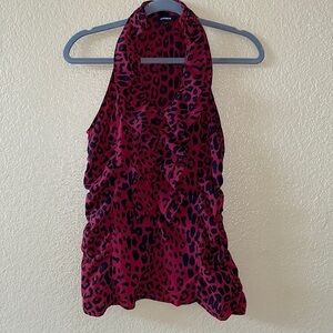 Express Sleeveless Animal Print Blouse